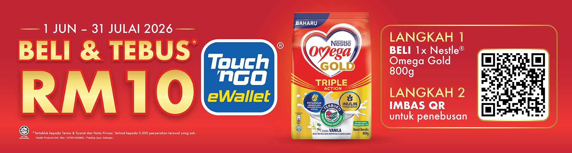 Nestlé Omega Gold Beli & Tebus RM10 E-Credit