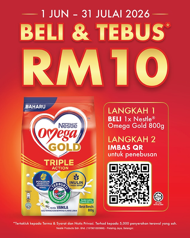 Nestlé Omega Gold Beli & Tebus RM10 E-Credit